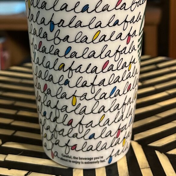 Starbucks - "falalala" - Holiday 2011 12 oz. Covered Ceramic Tumbler - Picture 2 of 6